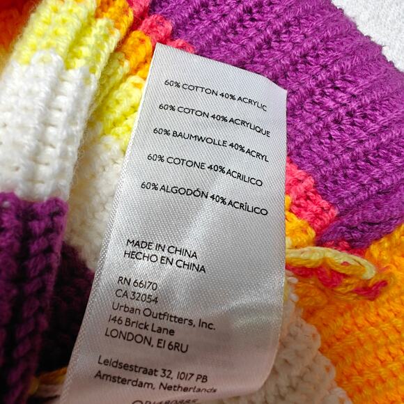 BDG Striped Knit Cropped Sweater Vest Hoodie Multicolor Size M NEW - Picture 8 of 9